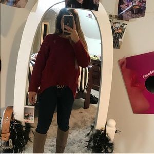 red boutique sweater